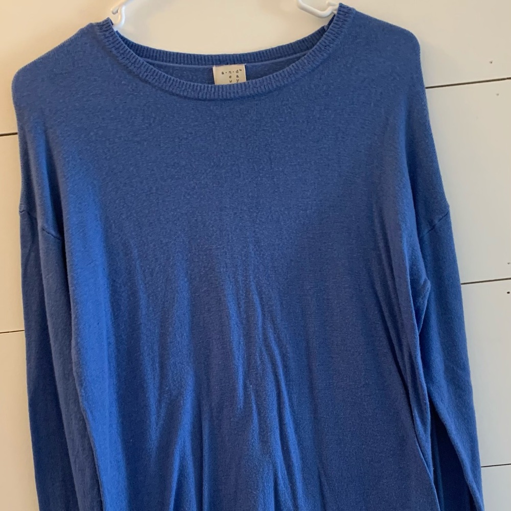 blue crew neck sweater!